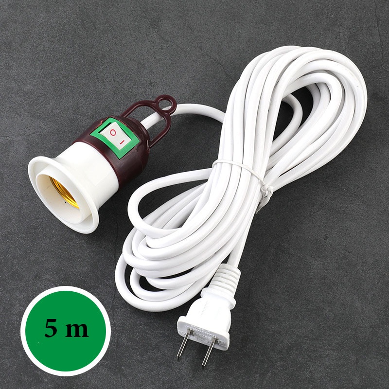 Đuôi Đèn E27, Đui Đèn Xoáy Có Công Tắc và Phích Cắm Liền Dây Dài 3m, 5m Tiện Lợi - DD02 - Gia Dụng Tý Tẹo