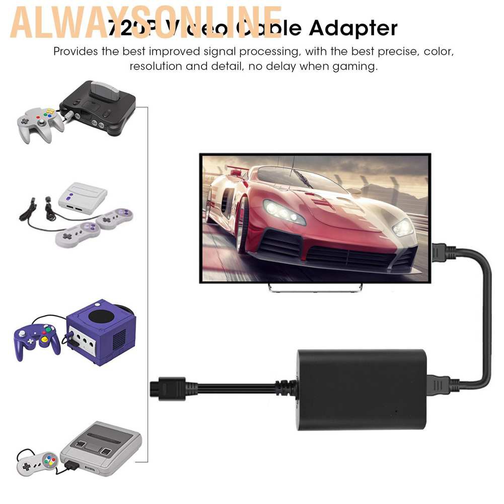 Alwaysonline Retro Game Console Converter HD Video Cable Adapter /N64/SNES/SFC For TV