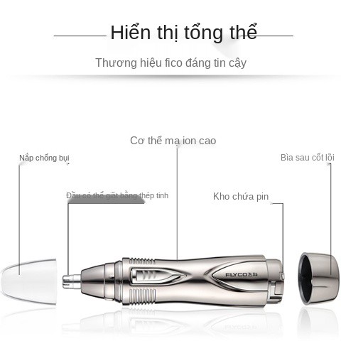 Máy tỉa lông mũi điện chính hãng Flyco cạo cho nam và nữ Kéo có thể sạc lại Meiling