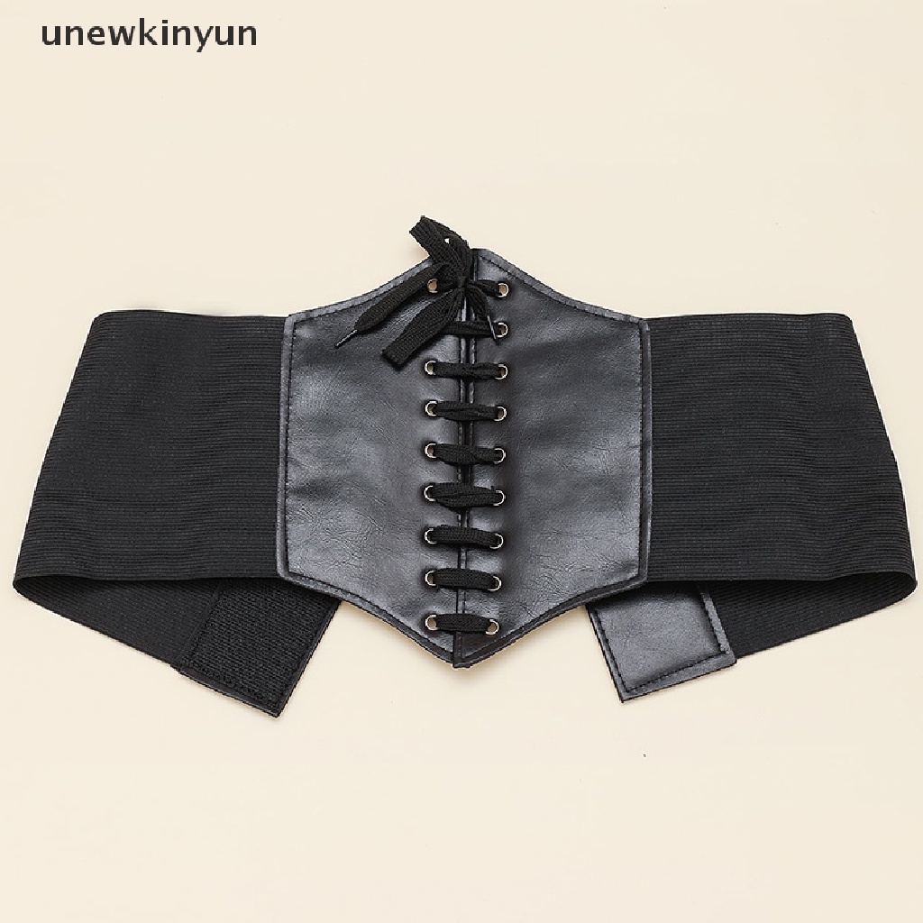 1 Thắt Lưng Da PU Bản Rộng Buộc Dây Kiểu Gothic Cho Nữ