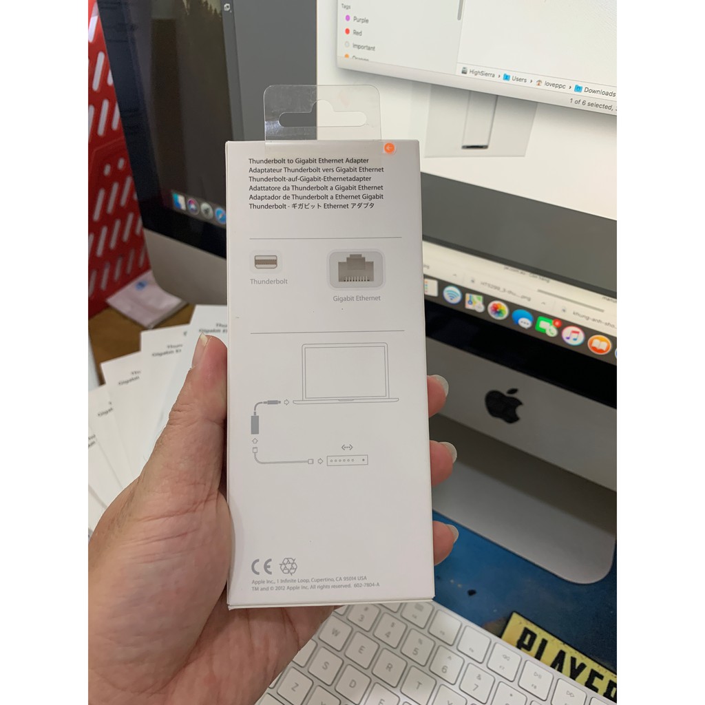 [Chính Hãng Nguyên Seal] Cáp Chuyển Đổi Apple Thunderbolt to Gigabit Ethernet (RJ-45) 10/100/1000BASE-T [MD463]