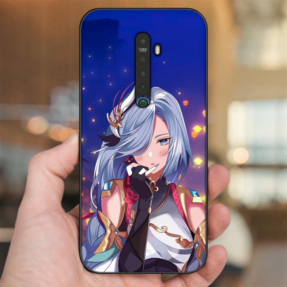 Ốp lưng Oppo Reno 2 viền đen in hình Shenhe Genshin Impact
