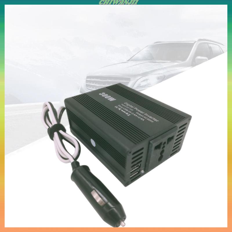 Bộ chuyển đổi nguồn điện 300W 12V DC sang 220V với 2 cổng USB