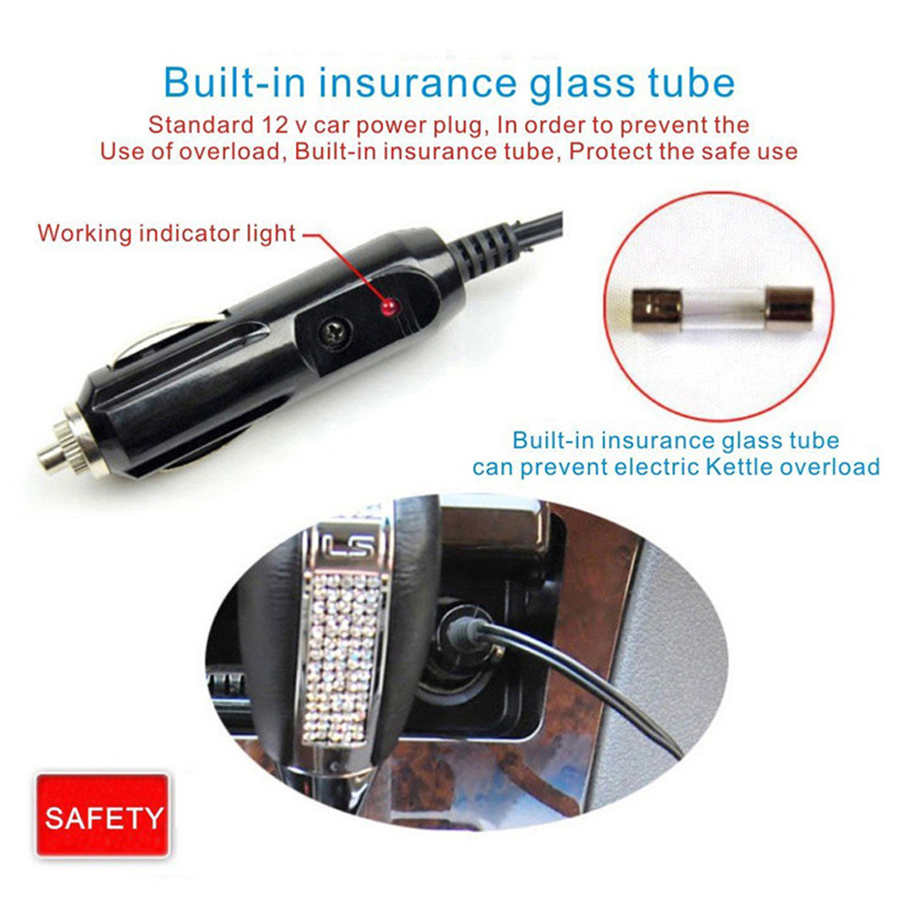 Ấm đun nước SEAMETAL kiêm cốc giữ nhiệt 12/ 24V 300ml đi du lịch dành cho xe hơi