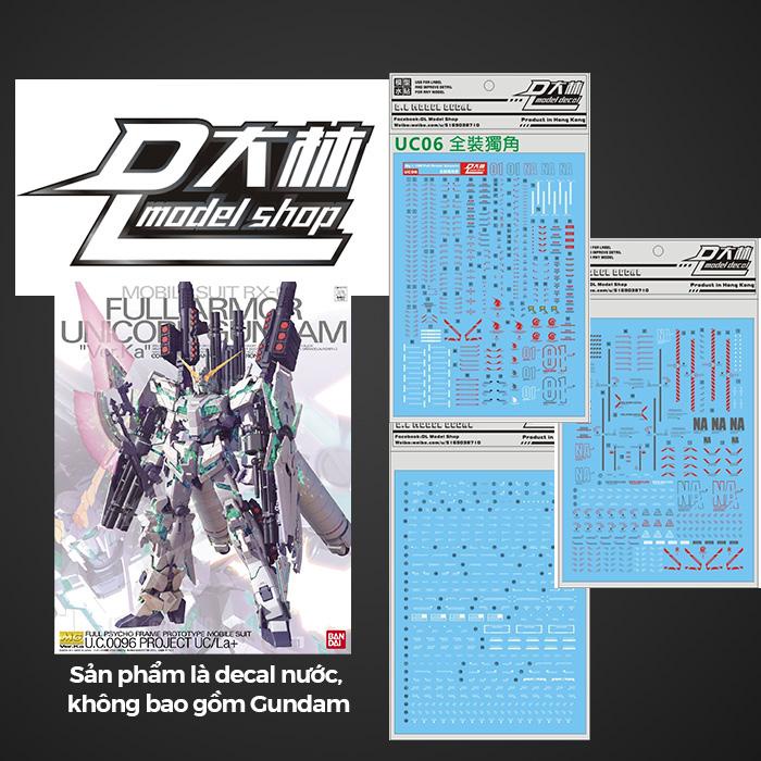 PHỤ KIỆN DECAL NƯỚC DALIN D.L MODEL MG RX-0 FULL ARMOR UNICORN GUNDAM MÔ HÌNH LẮP RÁP