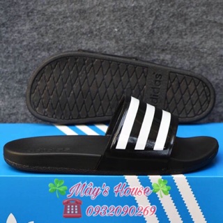 [☘️ADIDAS®☘️]- DÉP ĐÚC NAM ADILETTE CLOUDFOAM PLUS STRIPES SLIDES SAMPLE 6/2018 - Đen S/Trắng