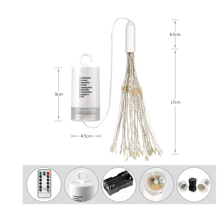 Đèn Led Dạng Pháo Hoa 8 Chế Độ Chống Thấm Nước