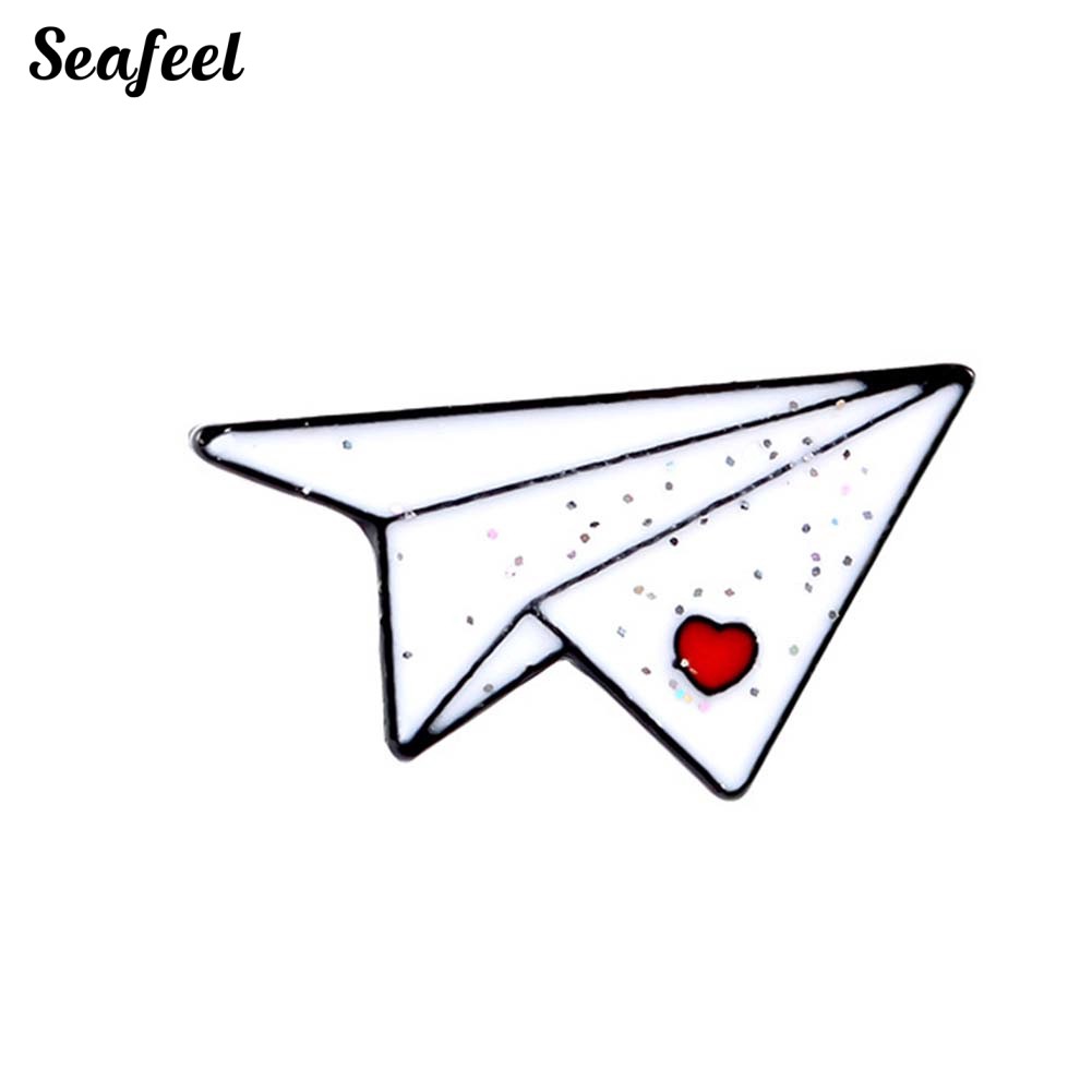 SF ✥Origami Airplane Boat Enamel Brooch Pin Jacket Bag Badge Friend Gift