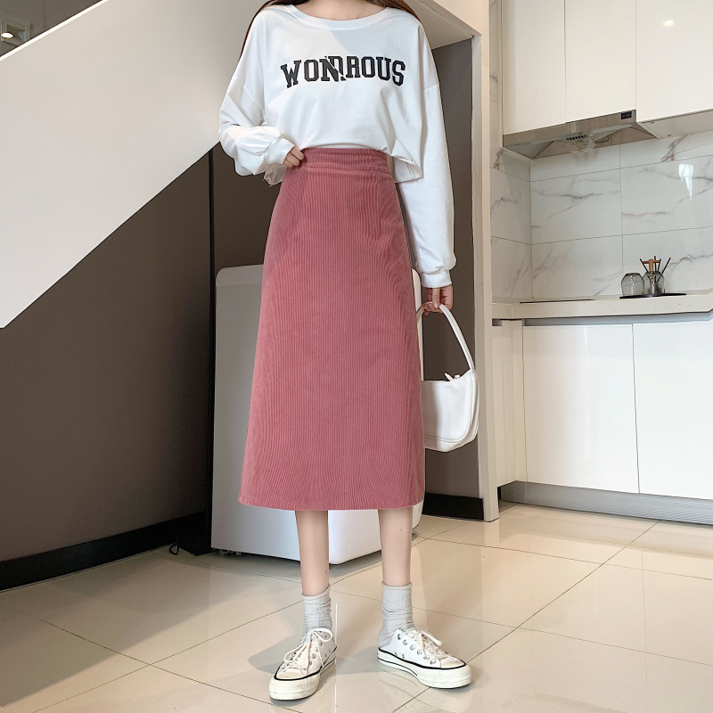 Chân váy Midi Xiaozhainv dáng chữ A lưng cao phong cách Hàn Quốc dễ phối đồ | BigBuy360 - bigbuy360.vn