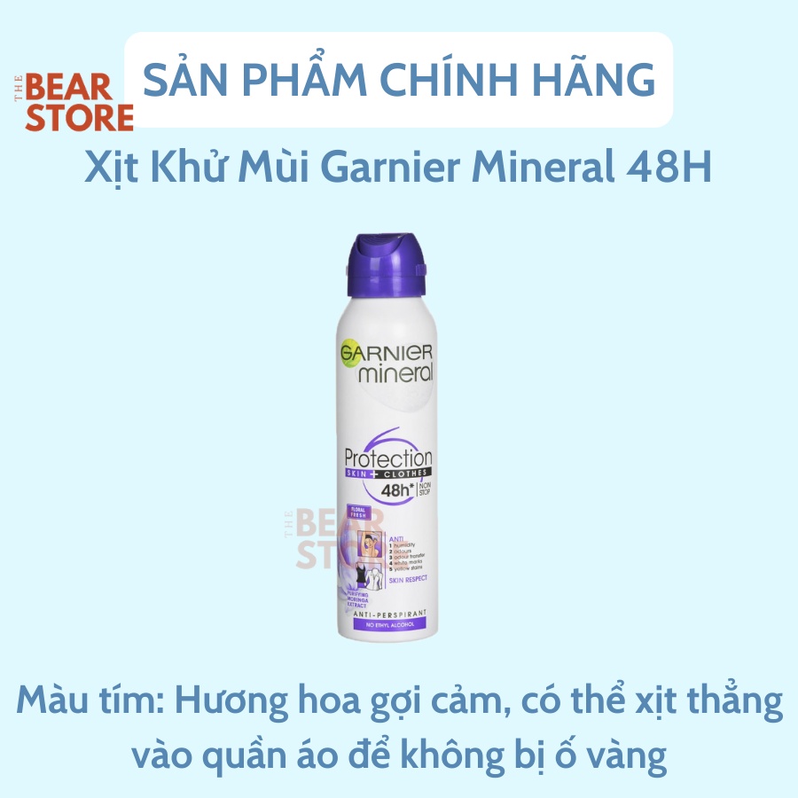 Xịt khử mùi cơ thể Garnier xuất xứ Đức giúp nách khô thoáng khử mùi hôi 48h 150ml