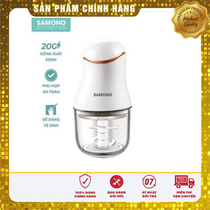Máy Xay Đa Năng Mini Samono SW099 - Xay Thịt Cá, Tỏi Ớt, Rau Củ Quả Cối Thủy Tinh - Hàng Chính Hãng