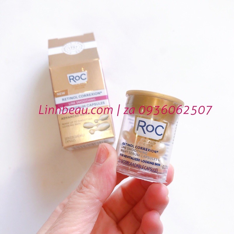 [Đủ bill] Tinh chất giảm nếp nhăn RoC retinol night serum hộp 10 viên