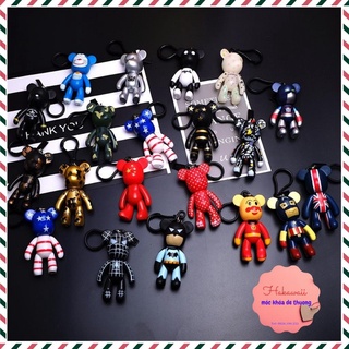 Móc khóa gấu bearbrick (popobe), móc khóa ô tô nhiều mẫu cá tính (Có sẳn)