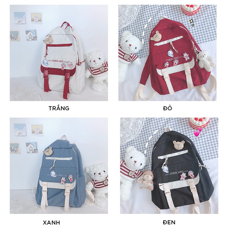 Balo nữ thời trang đẹp giá rẻ cute dễ thương cá tính nhỏ LOT STORE BL151 ( không móc khóa gấu )