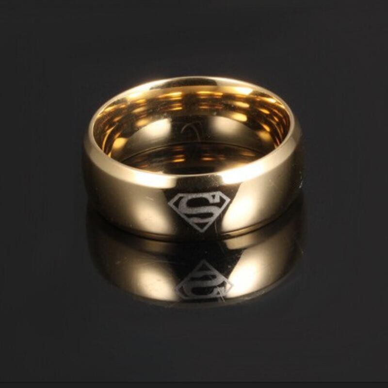 Nhẫn Supermen Bằng Thép Không Gỉ fj408 Thời Trang Cho Nam