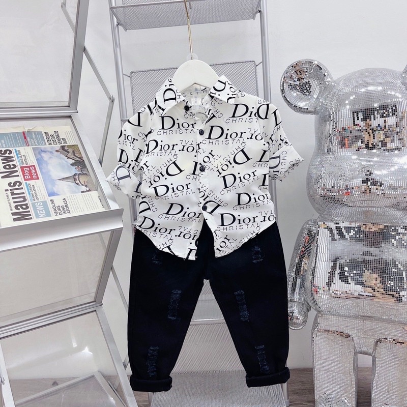 Áo sơ mi lụa cho bé trai