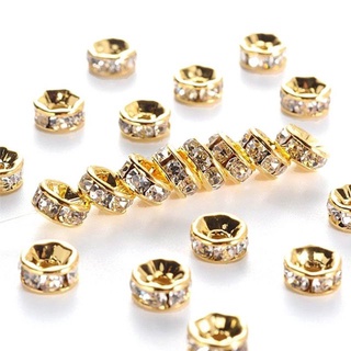 Hạt đính pha lê Áo cao cấp - vàng 6mm 8mm