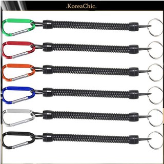 Bộ 2 dây lò xo nhựa kèm móc khóa giữ phụ kiện câu cá tiện lợi