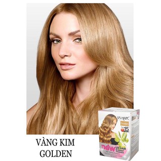 (10 gói màu vàng kim) dầu gội nhuộm tóc phủ bạc thời trang usa us hair chỉ 15 phút phủ tóc bạc