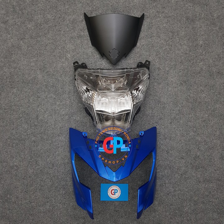 Đầu đèn Satria 150 Fi xanh gp