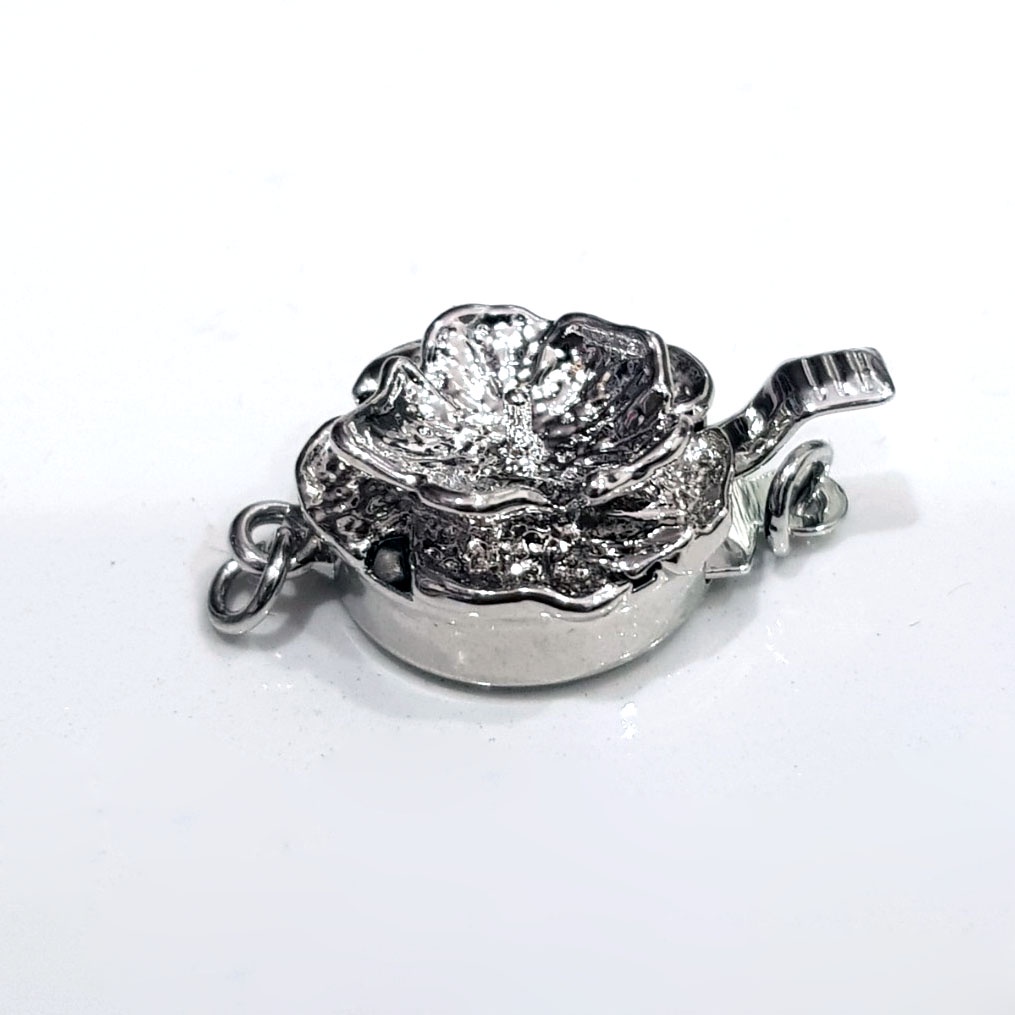 [K29B] Phụ kiện trang sức (DIY) - Khóa trống gắn ngọc 6-10ly lá sen làm vòng cổ vòng tay