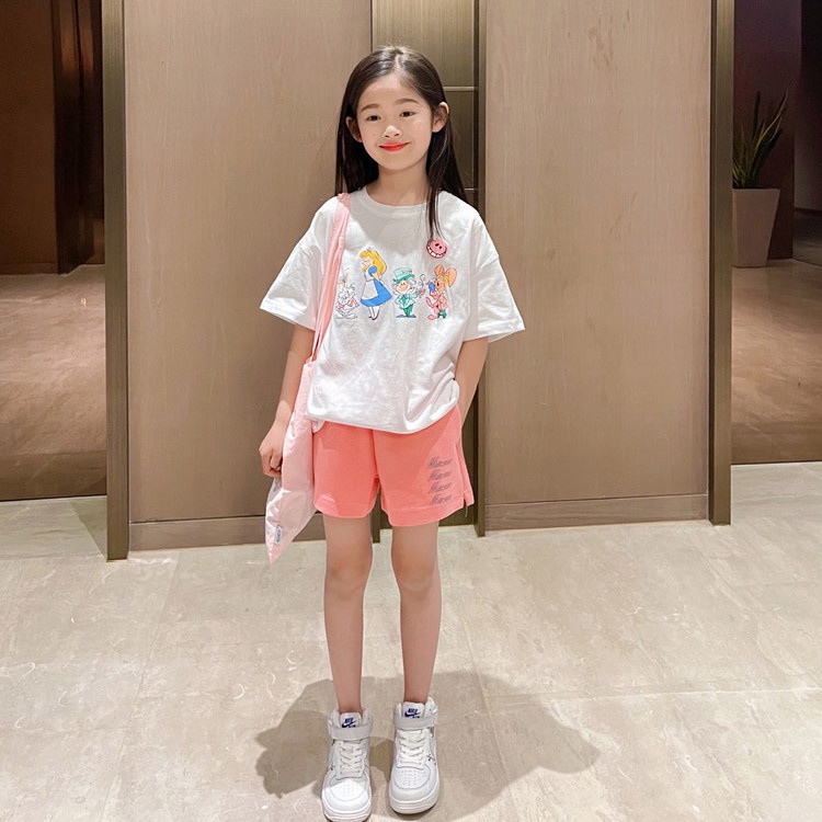 Áo Thun Cotton Mỏng Tay Ngắn Mẫu Mới Offer~2022 Thời Trang Mùa Hè Phong Cách Phương Tây Cho Bé Gái