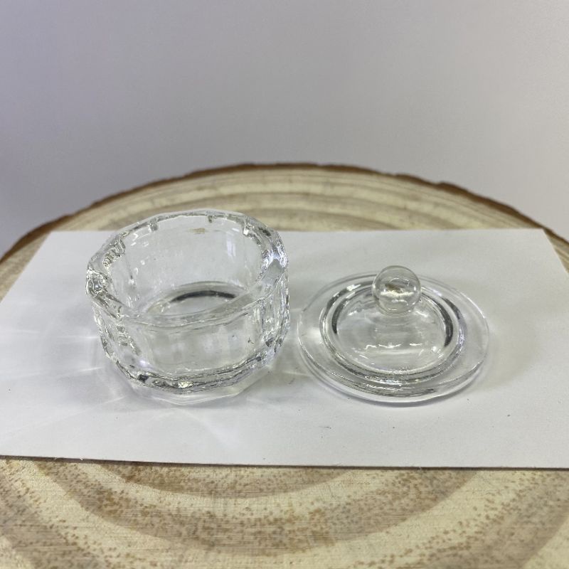 Cốc Thuỷ Tinh Đựng Dung Dịch Làm Móng Có Nắp Đậy - Phụ Kiện Đồ Nail