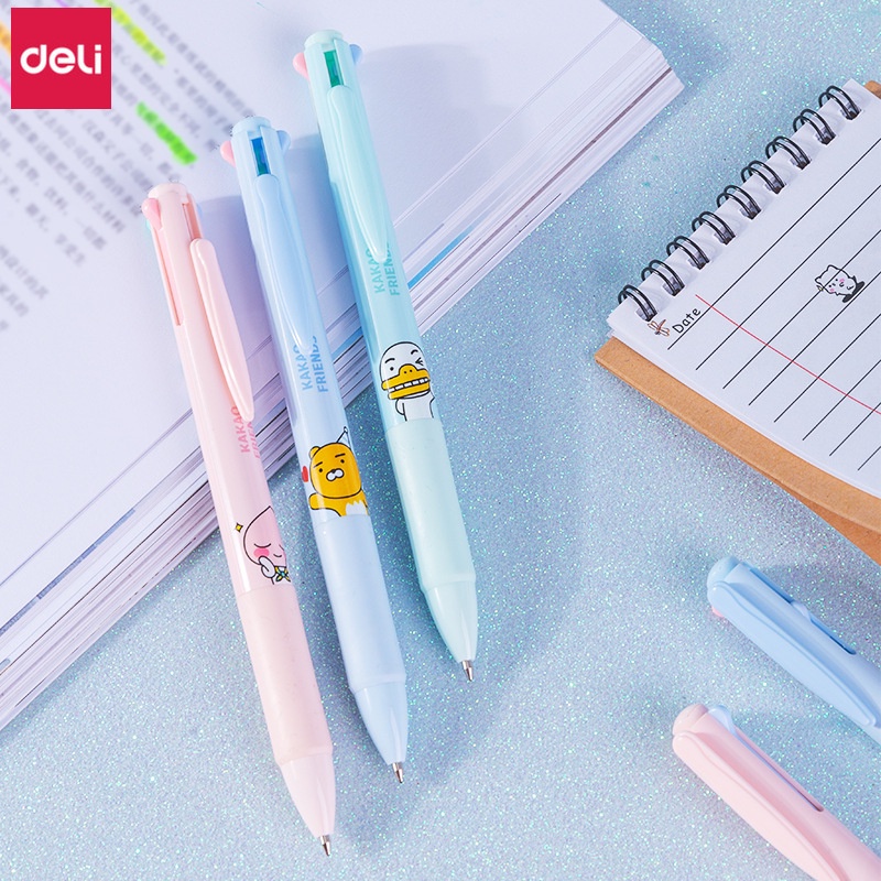 Bộ 3 Bút Bi Nhiều Màu 4 Trong 1 Deli S170 Ngòi 0.7mm