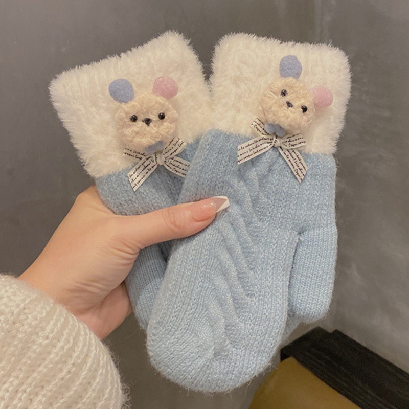 Găng Tay Lông Xù Kiểu Dáng Hoạt Hình Dễ Thương Dành Cho Mùa Đông