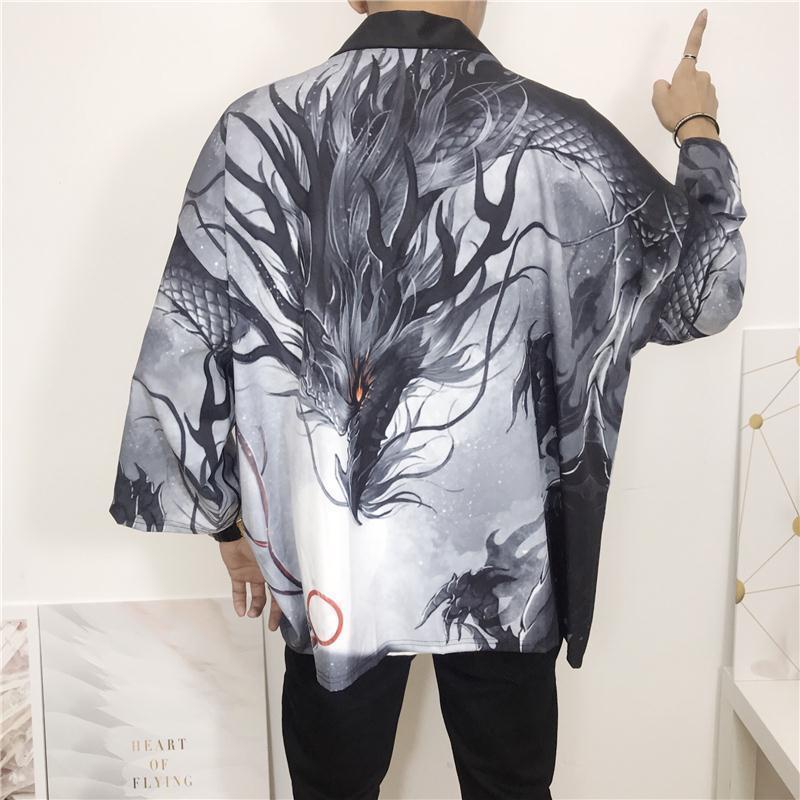 Áo Khoác Kimono Tay Lửng Dáng Rộng Thời Trang Mùa Hè Nhật Bản Dành Cho Nam Và Nữ