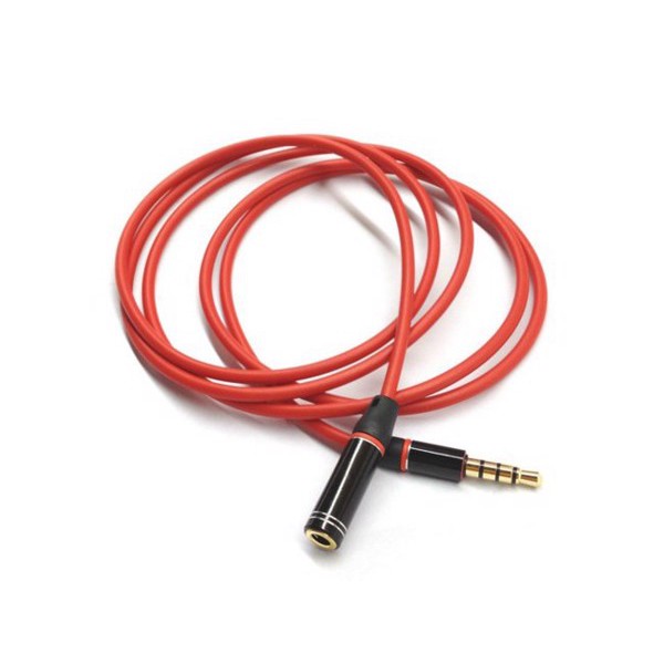 Dây tai nghe nối dài jack 3.5mm có Mic dài 1.2m - Đỏ