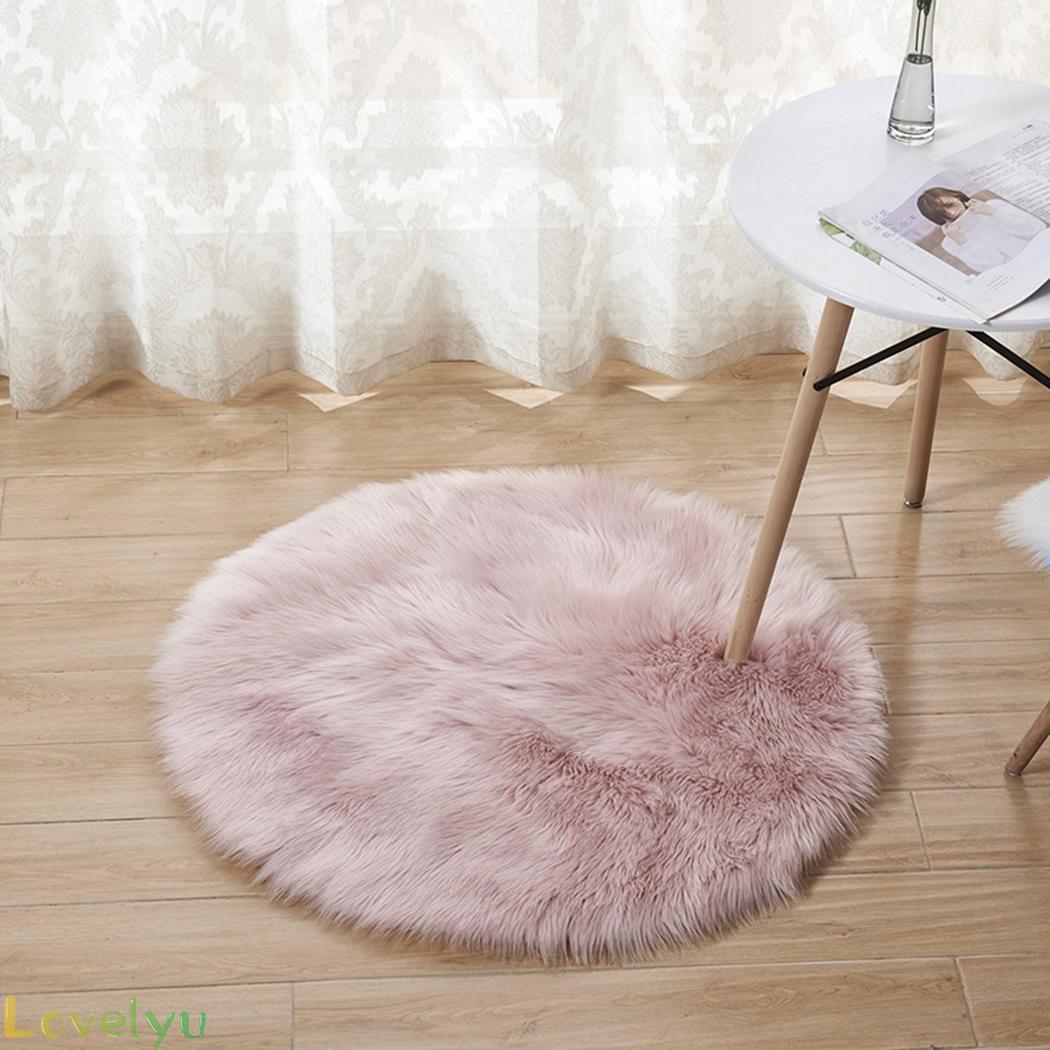 Thảm tròn lông giả ấm áp trang trí phòng ngủ / ghế sofa / bàn làm việc