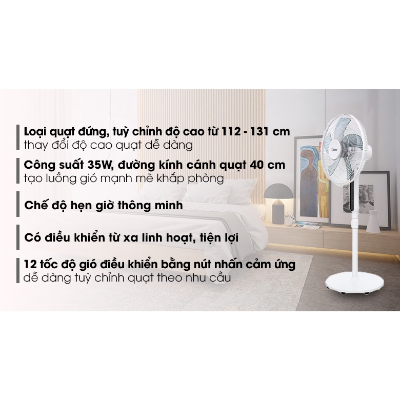 Quạt inverter 35W 5 cánh Midea FS40-19PRD