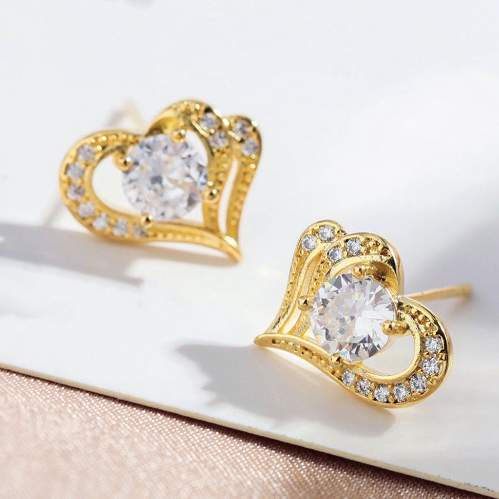 1 Đôi Bông Tai Hình Trái Tim Thời Trang Cho Nữ