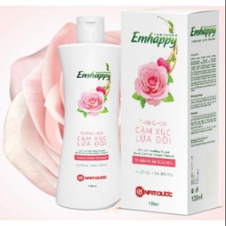 (Cam Kết Chính Hãng)_Dung Dịch Vệ Sinh Phụ Nữ EMHAPPY Nam Dược_Hương Hoa Hồng 120ml