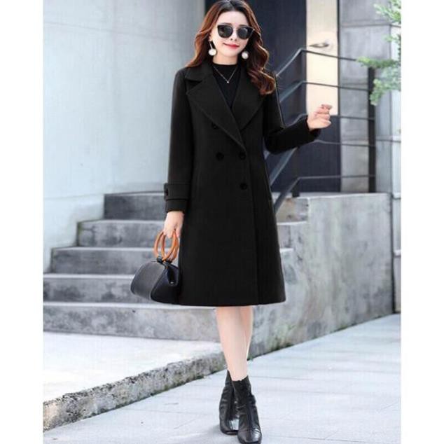 Áo Khoác Dạ Len Dáng Dài Phối Nút Cao Cấp Form Chuẩn Hàng Quảng Châu M | BigBuy360 - bigbuy360.vn