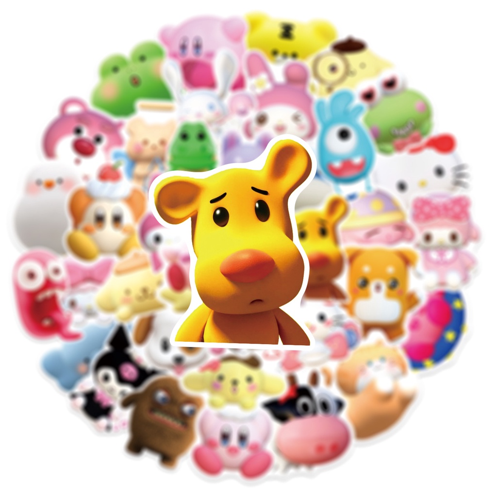 Bộ 50 Hình Dán 3D Sanrio Hello Kitty Kuromi Chống Nước Trang Trí Xe Hơi Laptop Điện Thoại