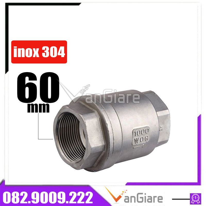 Van 1 chiều lò xo inox 60mm Đài Loan, Van nước 1 chiều