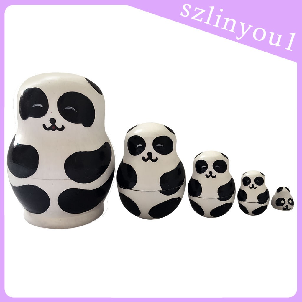 Bộ 5 Búp Bê Nga Matryoshka Hình Gấu Trúc