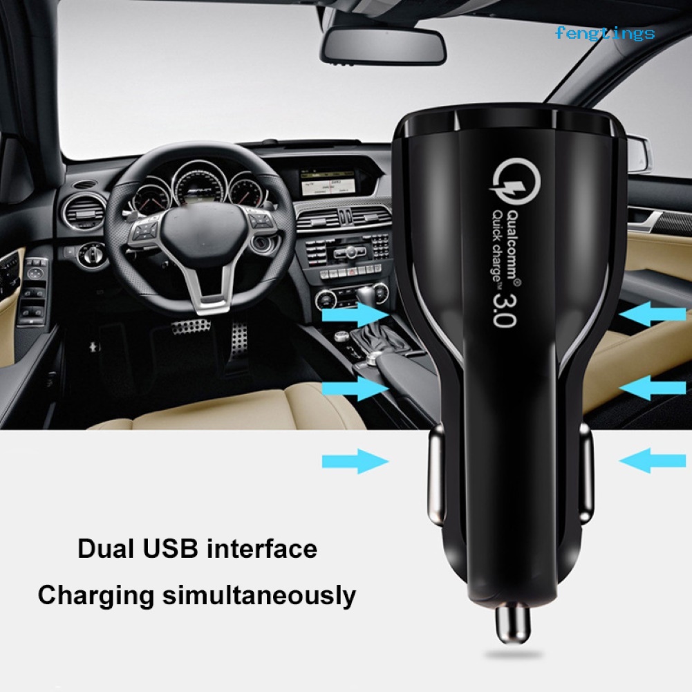 Cốc Sạc Nhanh QC 3.0 Hai Cổng USB 3.4A Cho Xe Hơi