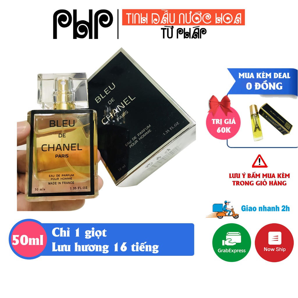 [Lưu hương 8 tiếng] Nước hoa Nam PHP Bleu Chan dạng tinh dầu 50ml tỏa hương 2 mét, hàng cao cấp