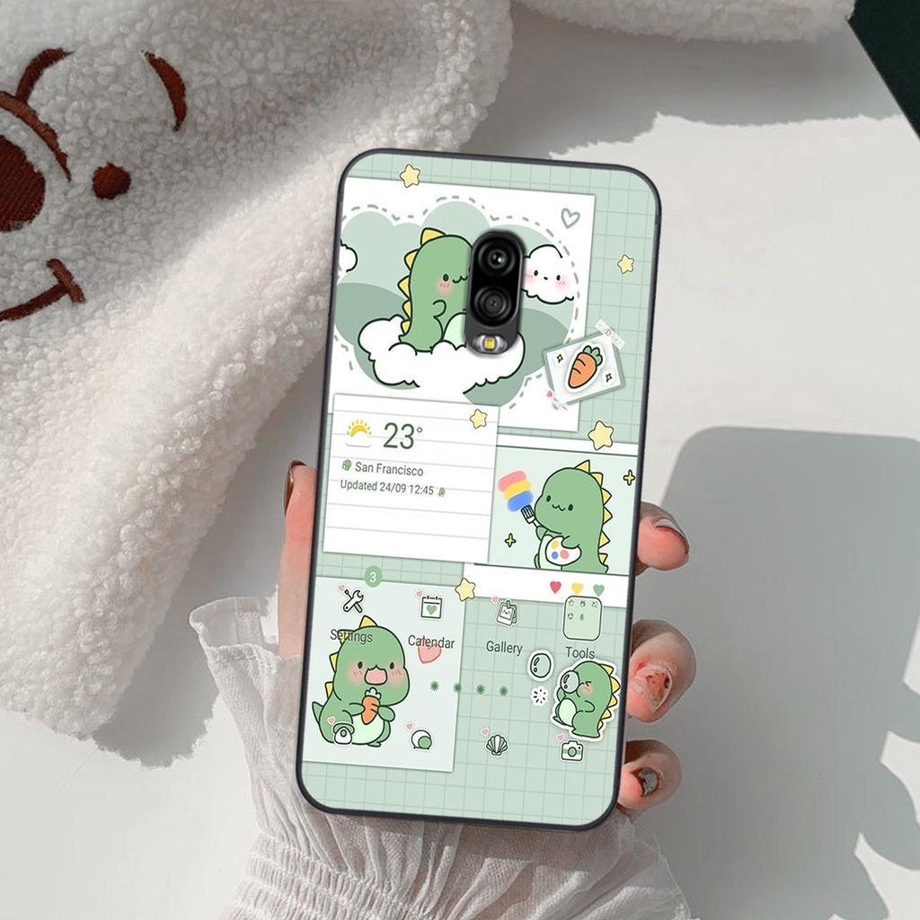 🔥Ốp lưng Samsung Galaxy J7 Plus in hình khủng long chibi xanh