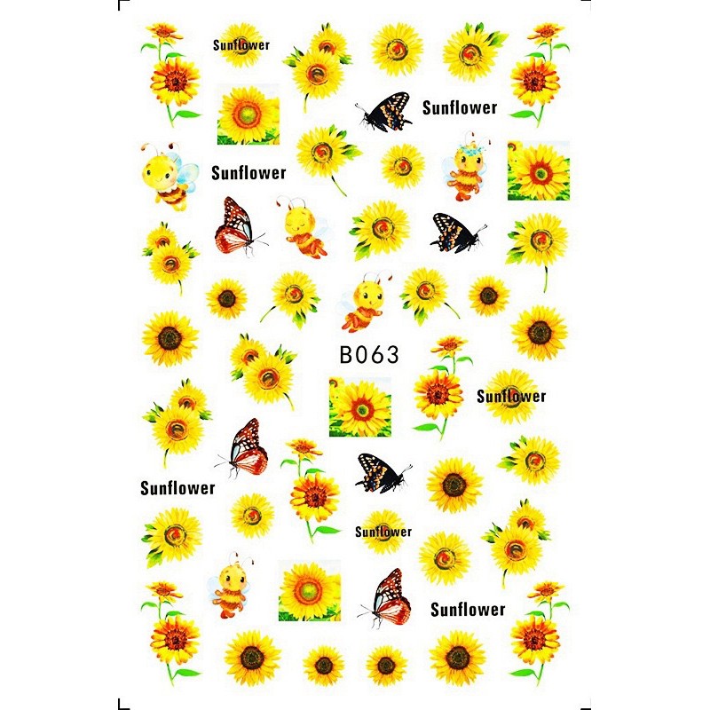 sticker dán móng tay nail mẫu hoa cúc mùa hè