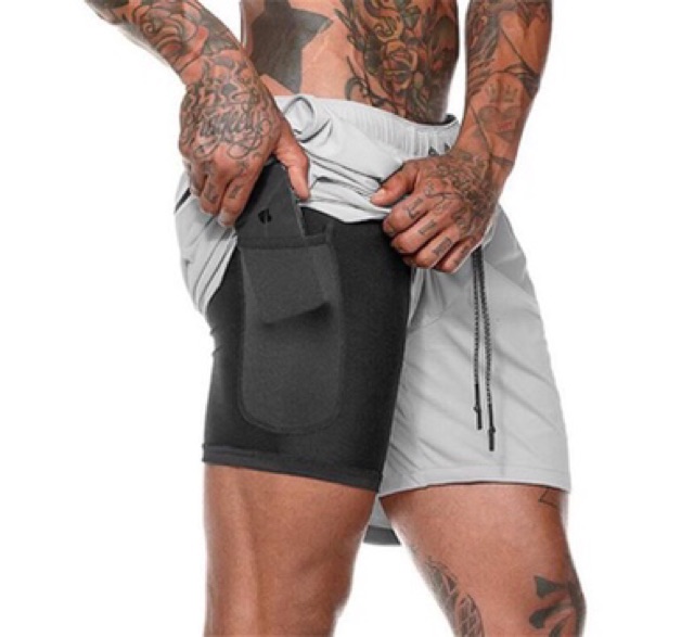 Quần thể thao,tập gym hai lớp bảo vệ cơ đùi | BigBuy360 - bigbuy360.vn