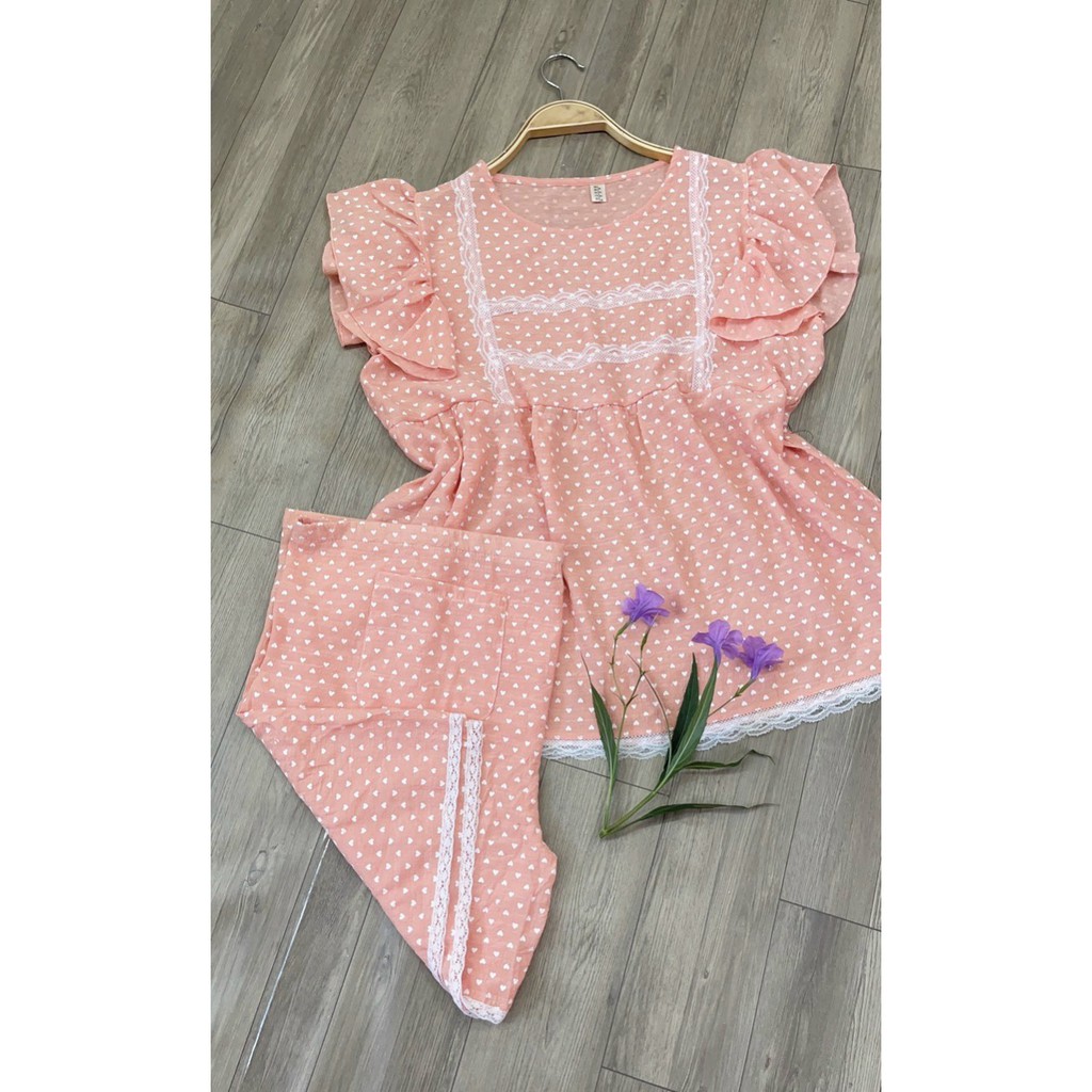 Bộ đồ bầu thời trang mặc nhà chất đũi freesize từ 40kg đến 65kg