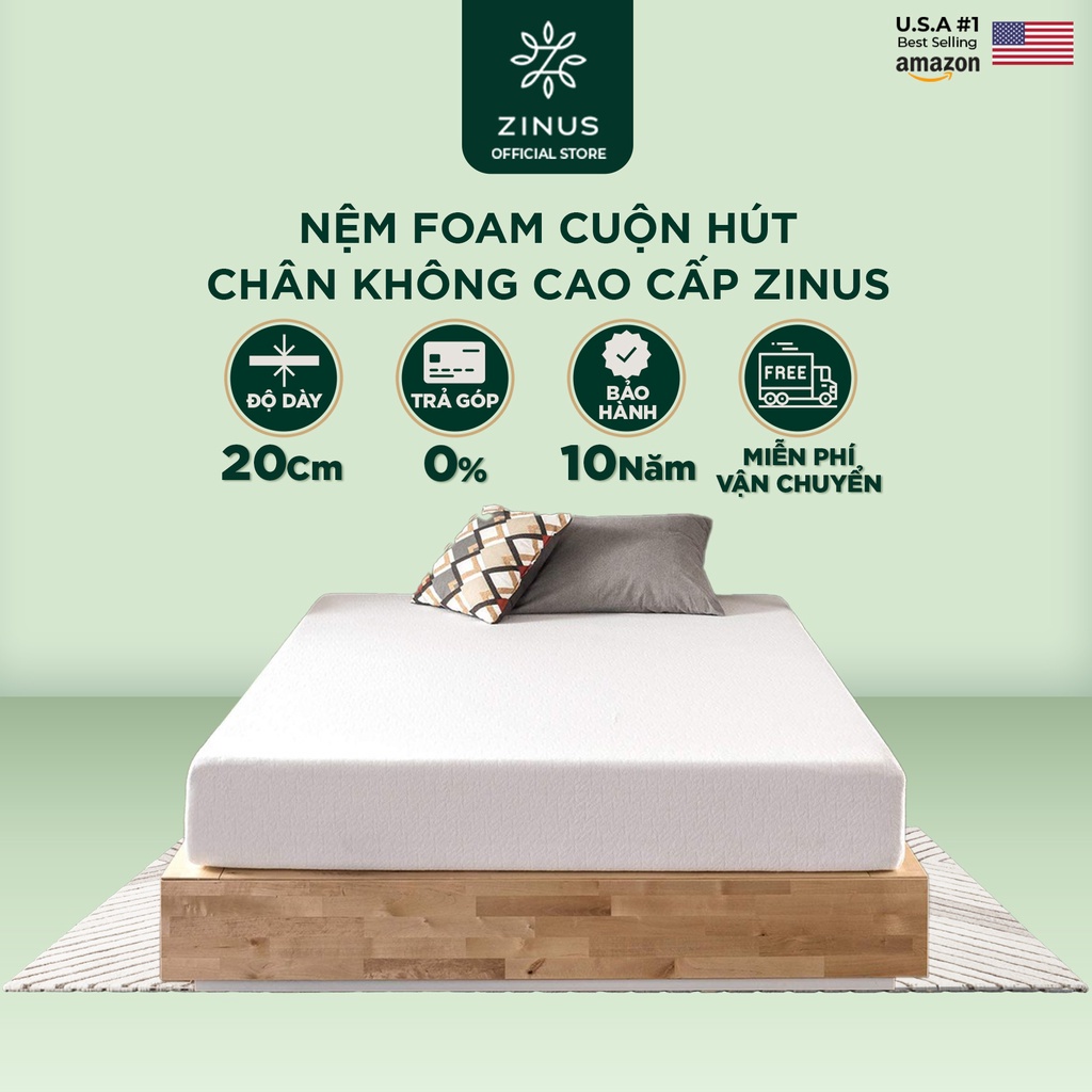 Nệm foam cuộn hút chân không cao cấp Zinus Độ Dày 20cm