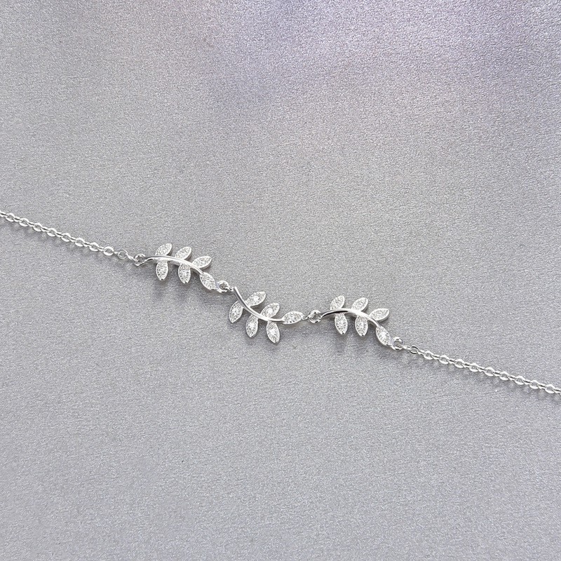 Lắc Tay Bạc Nữ Nhành Lá Dễ Thương L-2562-Trang Sức Bảo Ngọc Jewelry
