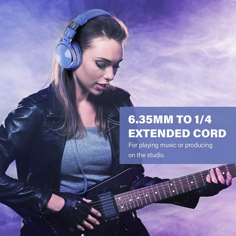 OneOdio Over Ear Headphone, Wired Bass Headsets , Foldable Headphones with Mic for Recording Monitoring Mixing Podcast Guitar