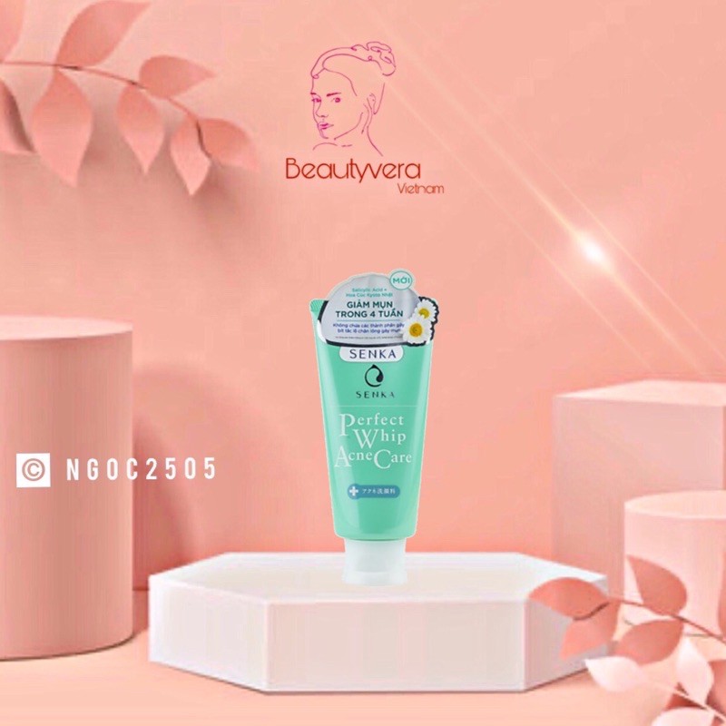 Sữa rửa mặt dành cho da mụn Senka perfect whip acne care 100g_