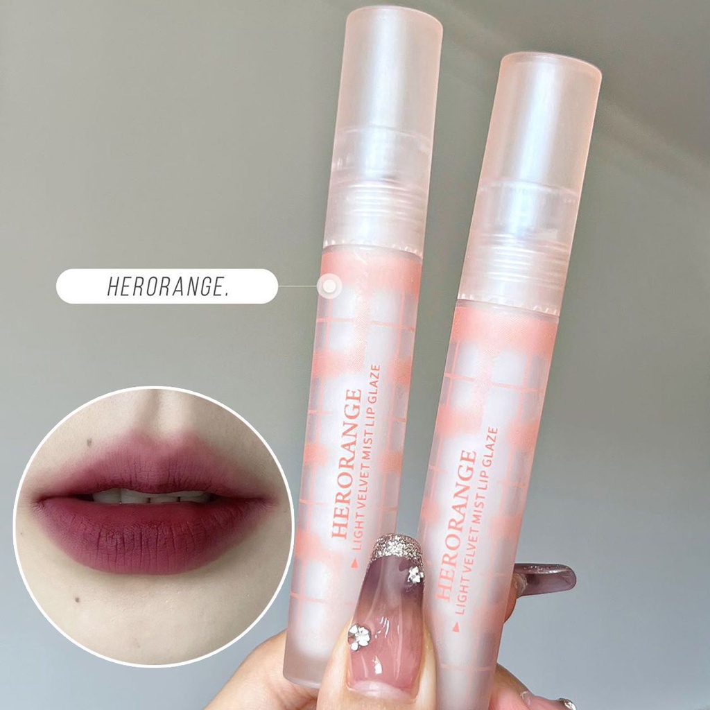 Son Môi Màu Hồng Đào Nude Đào Đất Sét Không Thấm Nước HERORANGE